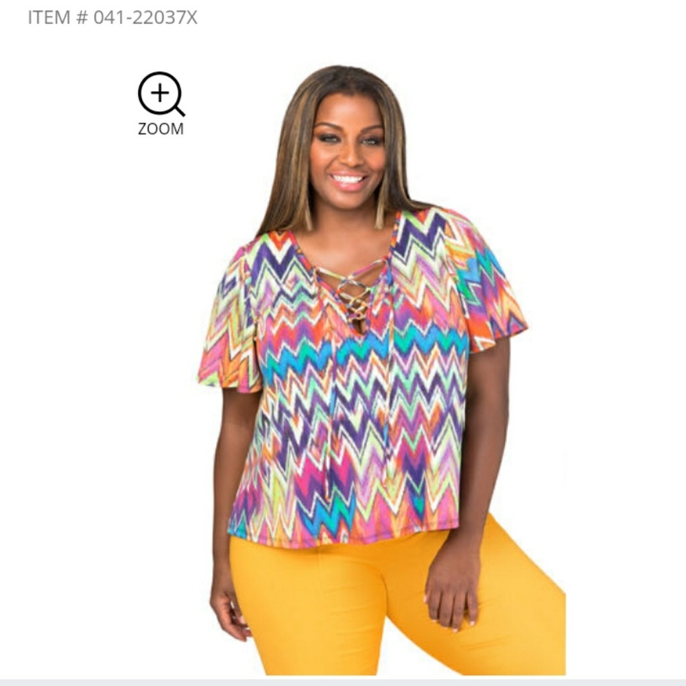 Lace-up chevron top